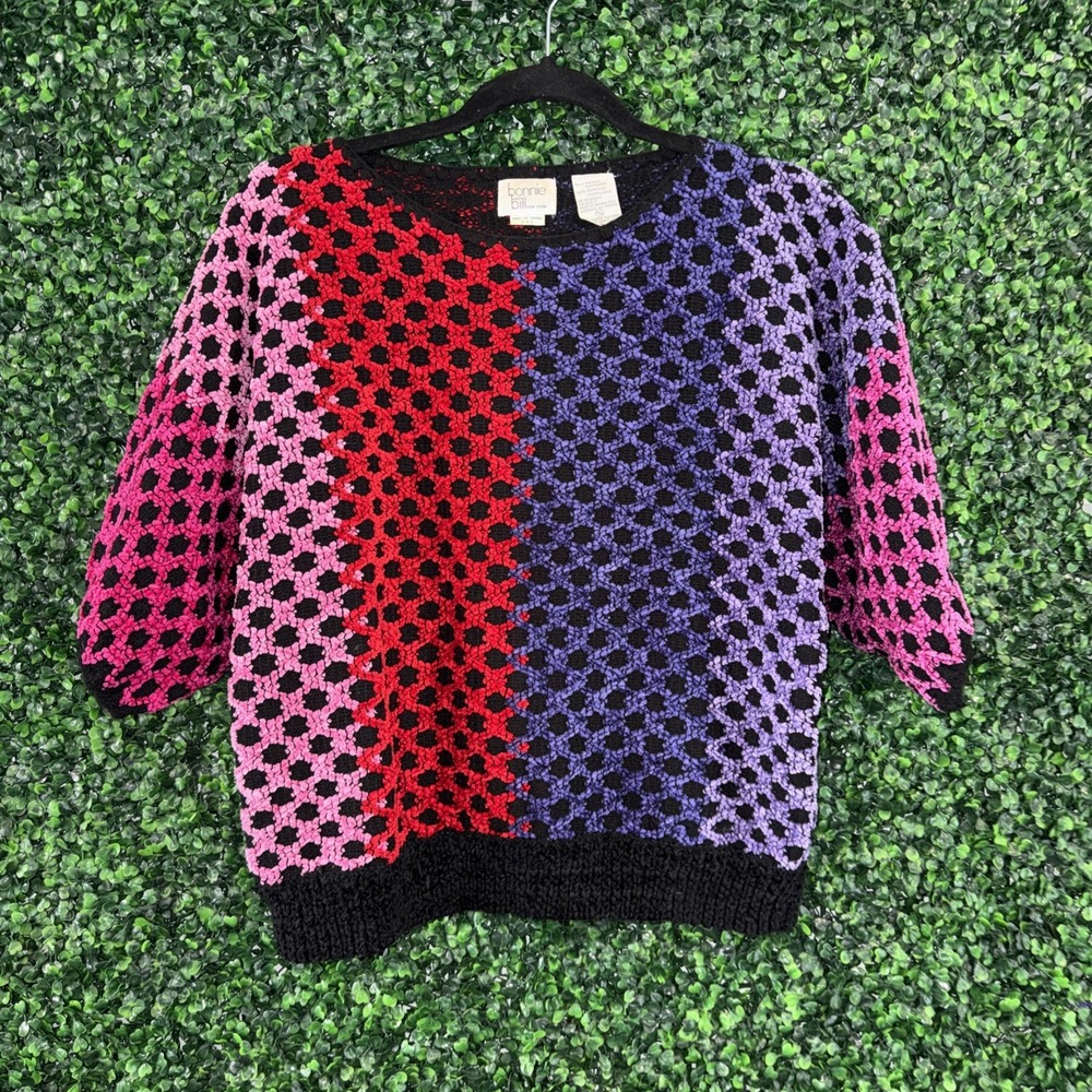 Short Sleeve Vintage Bonnie & Bill Sweater Size Medium